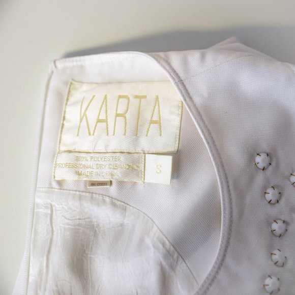 Anthropologie S Retro 60s Mini Dress White - Picture 7 of 8